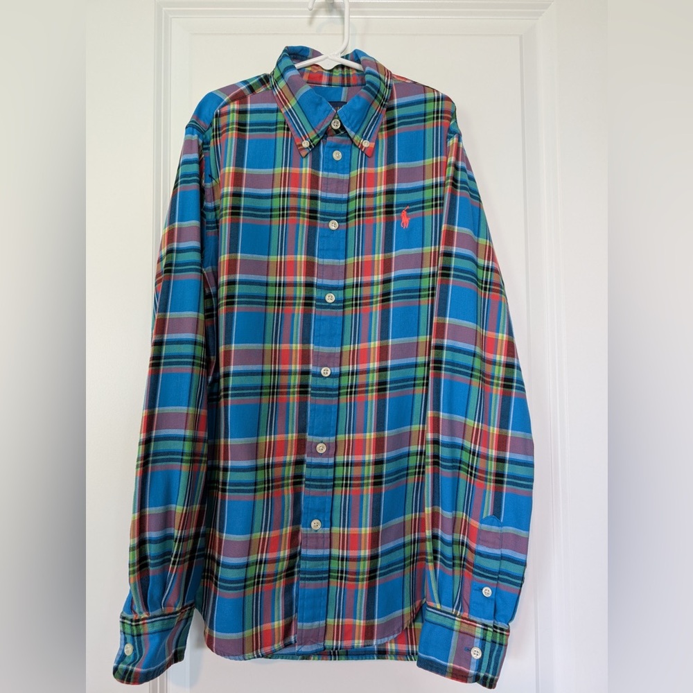 Ralph Lauren Women’s Plaid Button Down Cotton Long Sleeve Shirt Mulitcolor Sz 4